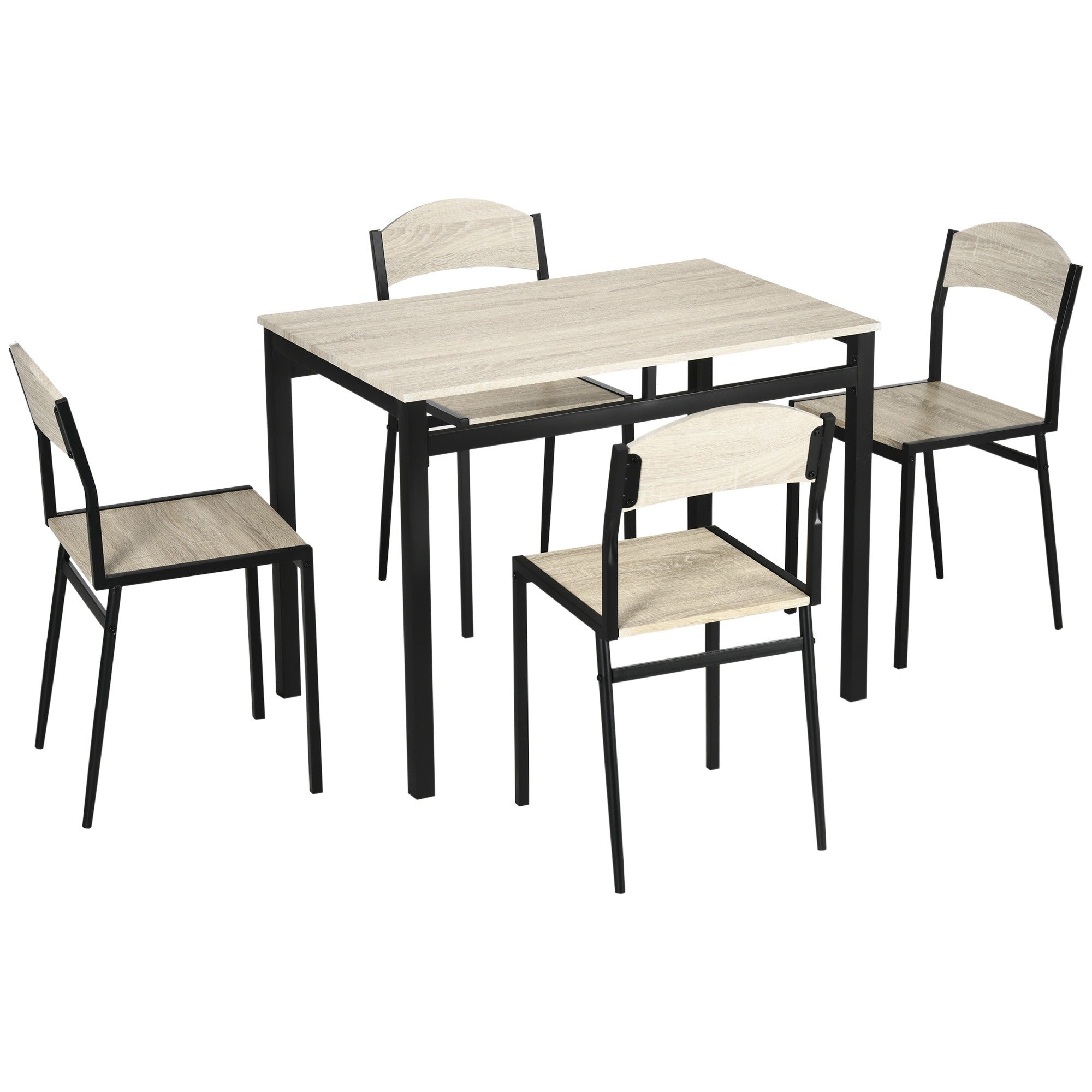 EasyComfort Eettafelset 1 tafel en 4 stoelen