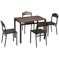 EasyComfort Set da Pranzo da 5 Pezzi with 1 Tavolo Rettangolare 100x63x76.5 cm e 4 Sedie 45x40x82 cm, in Acciaio e MDF
