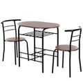 Easycomfort Set Tavolo Moderno with 2 Sedie per Sala da Pranzo, Set 3 Pezzi Mobili Salvaspazio da Cucina, Balcone, Ristorante o Bar, Marrone e black