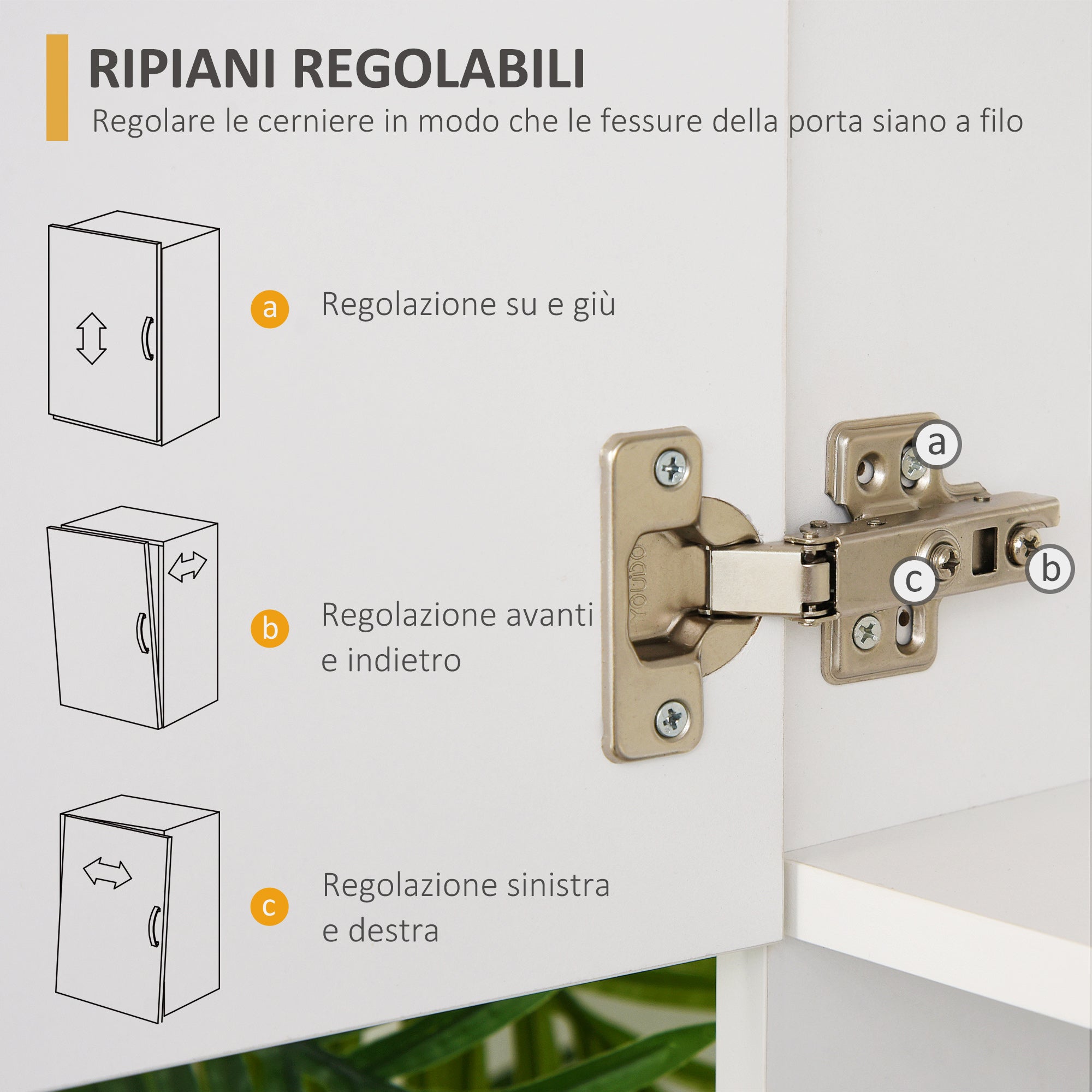 Easycomfort Credenza Moderna in Legno white with 2 Armadietti, Mensole Regolabili, 1 Ripiano Aperto e 3 Cassetti, 80x39.5x183.5cm