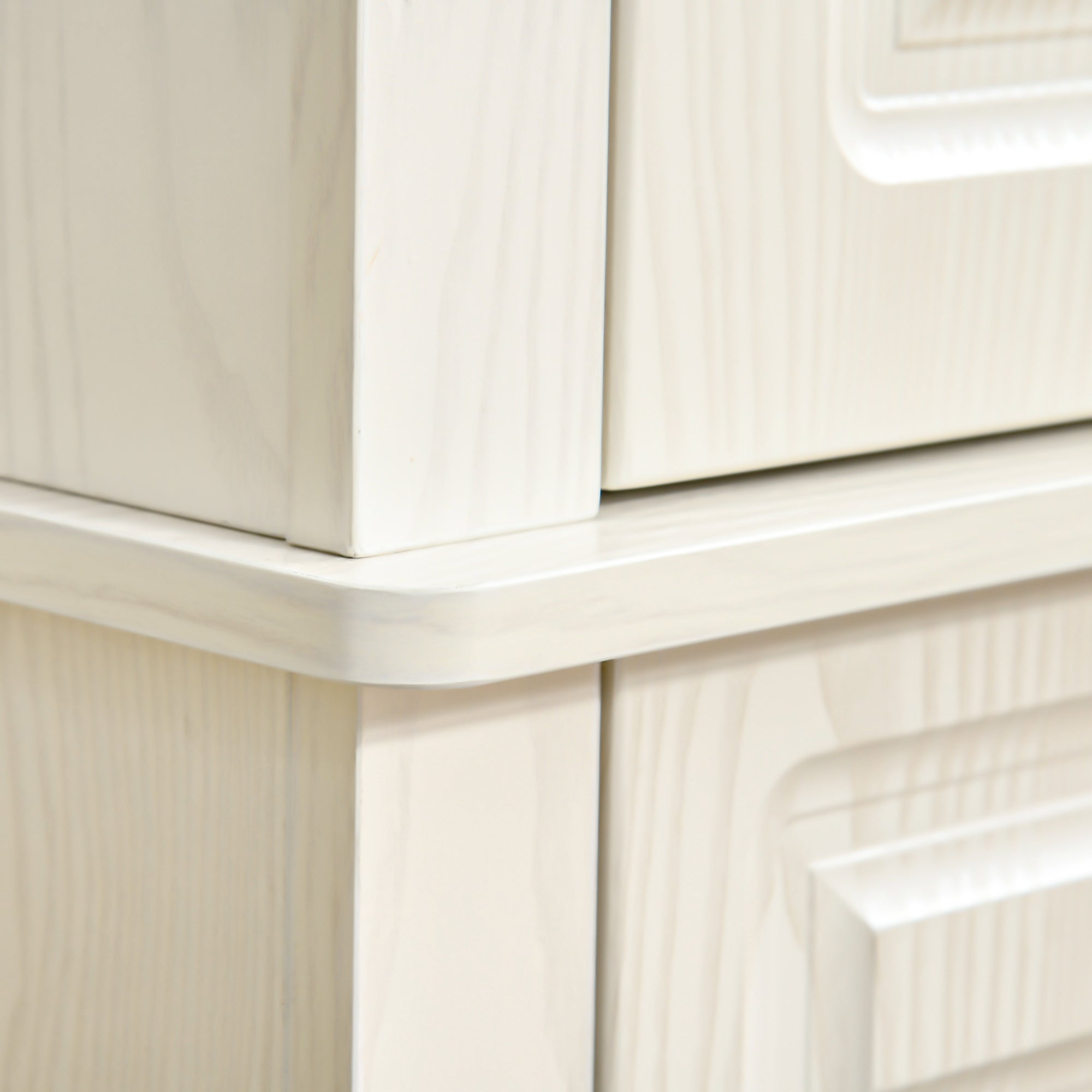 Easycomfort Credenza Cucina with 2 Armadietti e Cassetto in Stile Coloniale, 80x35x180cm white