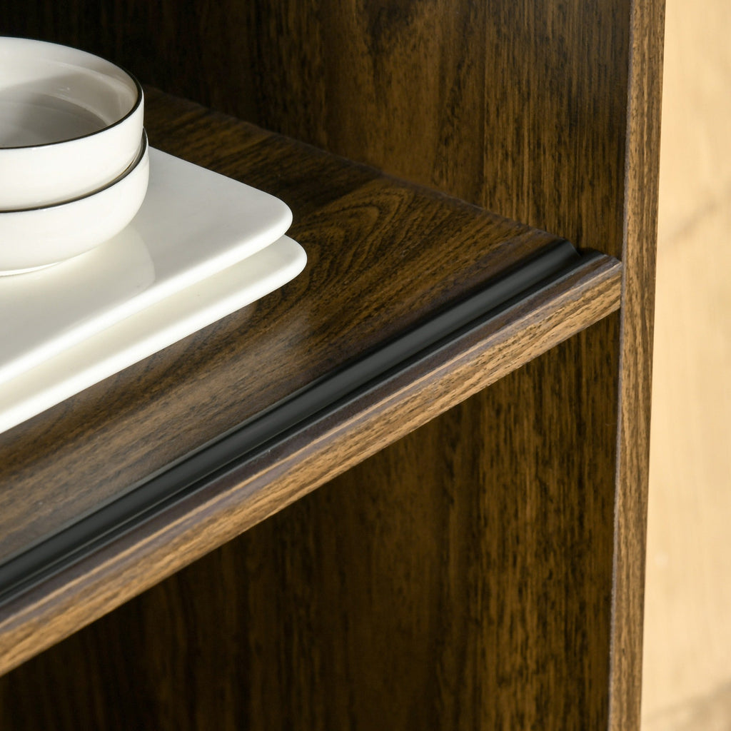 Easycomfort Credenza Moderna with 3 Cassetti e Armadietti, Mobile Dispensa per Cucina e Soggiorno in Legno, 80x40x178cm, Noce