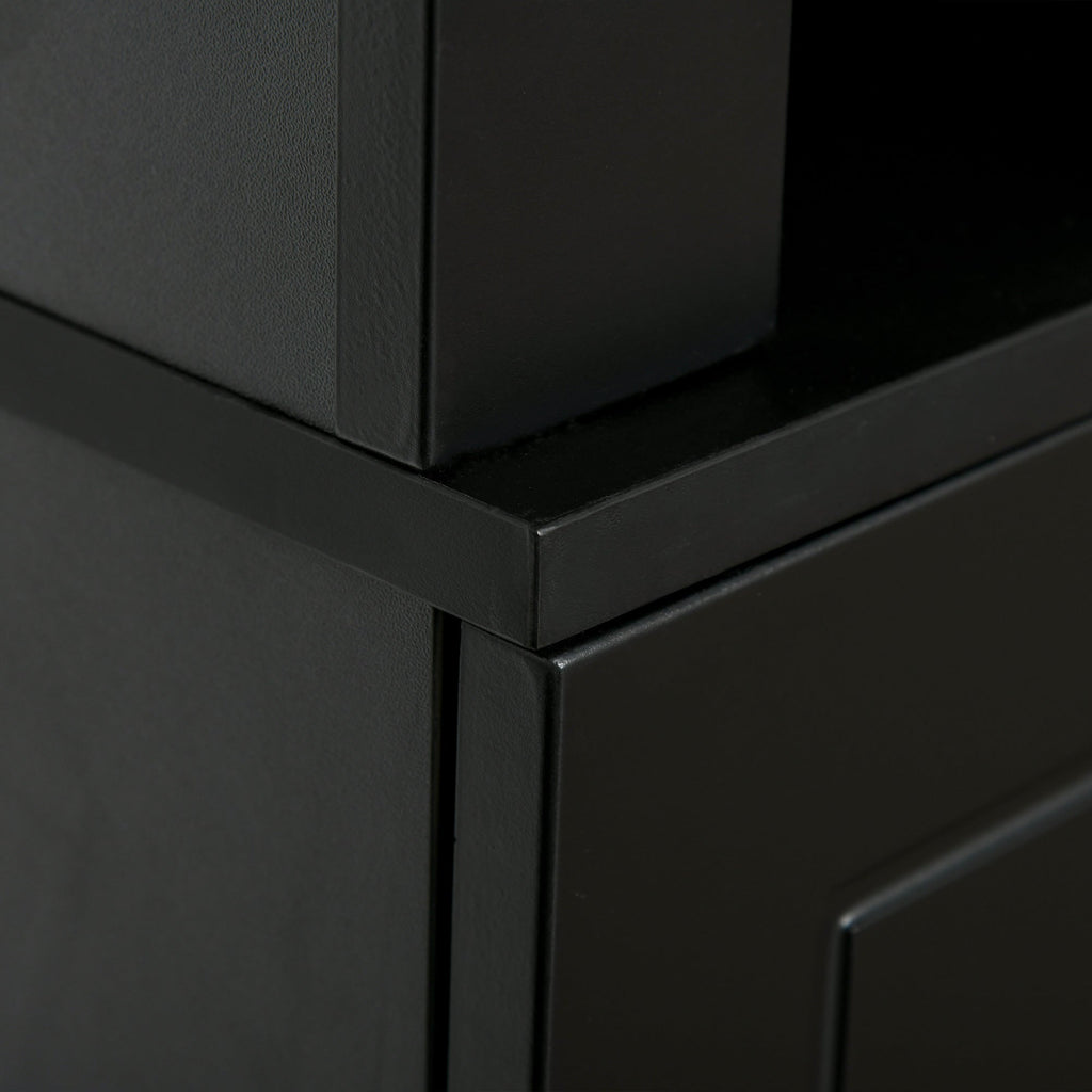 Easycomfort Credenza Cucina in Legno with Ripiani e Armadietto 2 Ante with Mensole Regolabili, 74.6x35.5x182.5cm