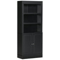 Easycomfort Credenza Cucina in Legno with Ripiani e Armadietto 2 Ante with Mensole Regolabili, 74.6x35.5x182.5cm
