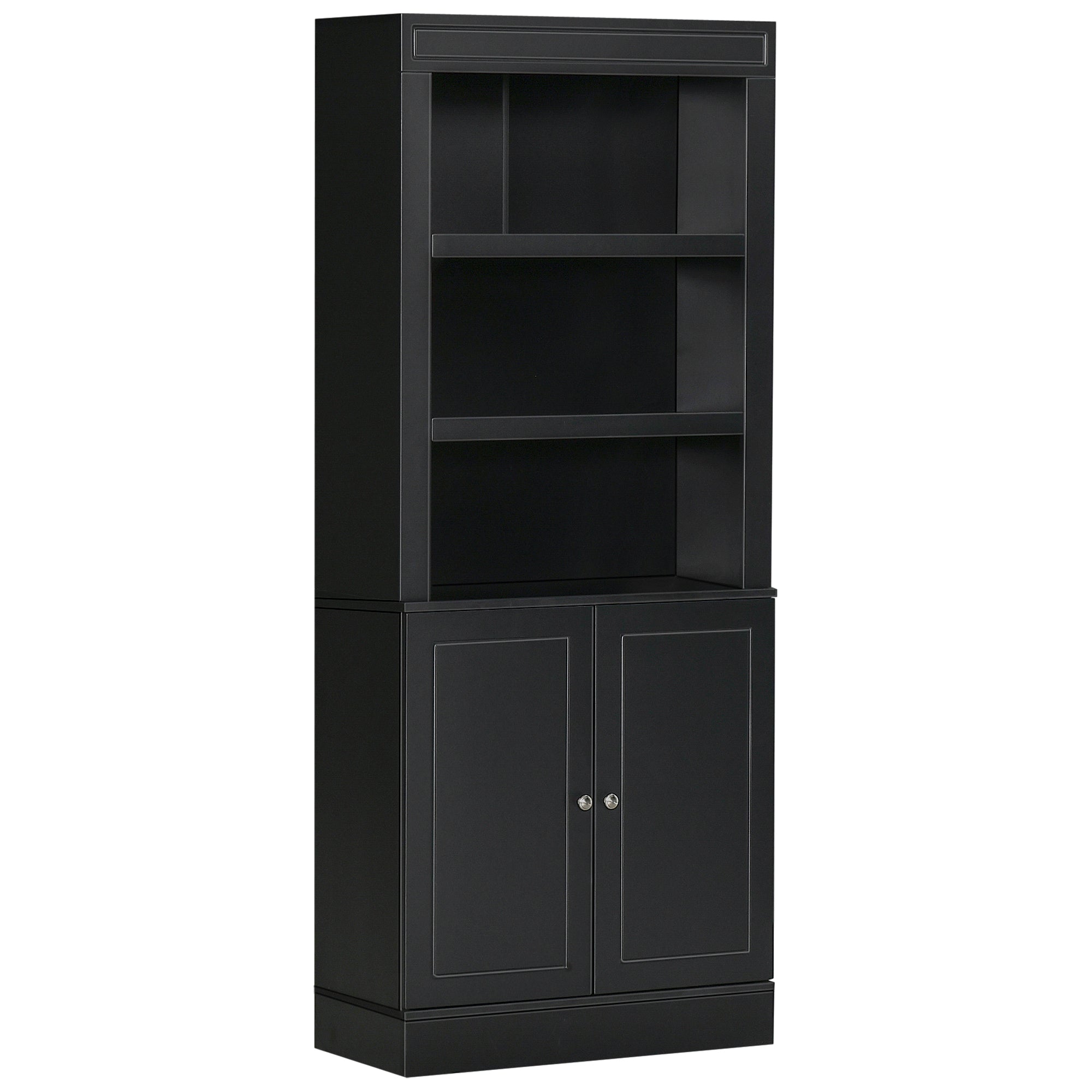 Easycomfort Credenza Cucina in Legno with Ripiani e Armadietto 2 Ante with Mensole Regolabili, 74.6x35.5x182.5cm