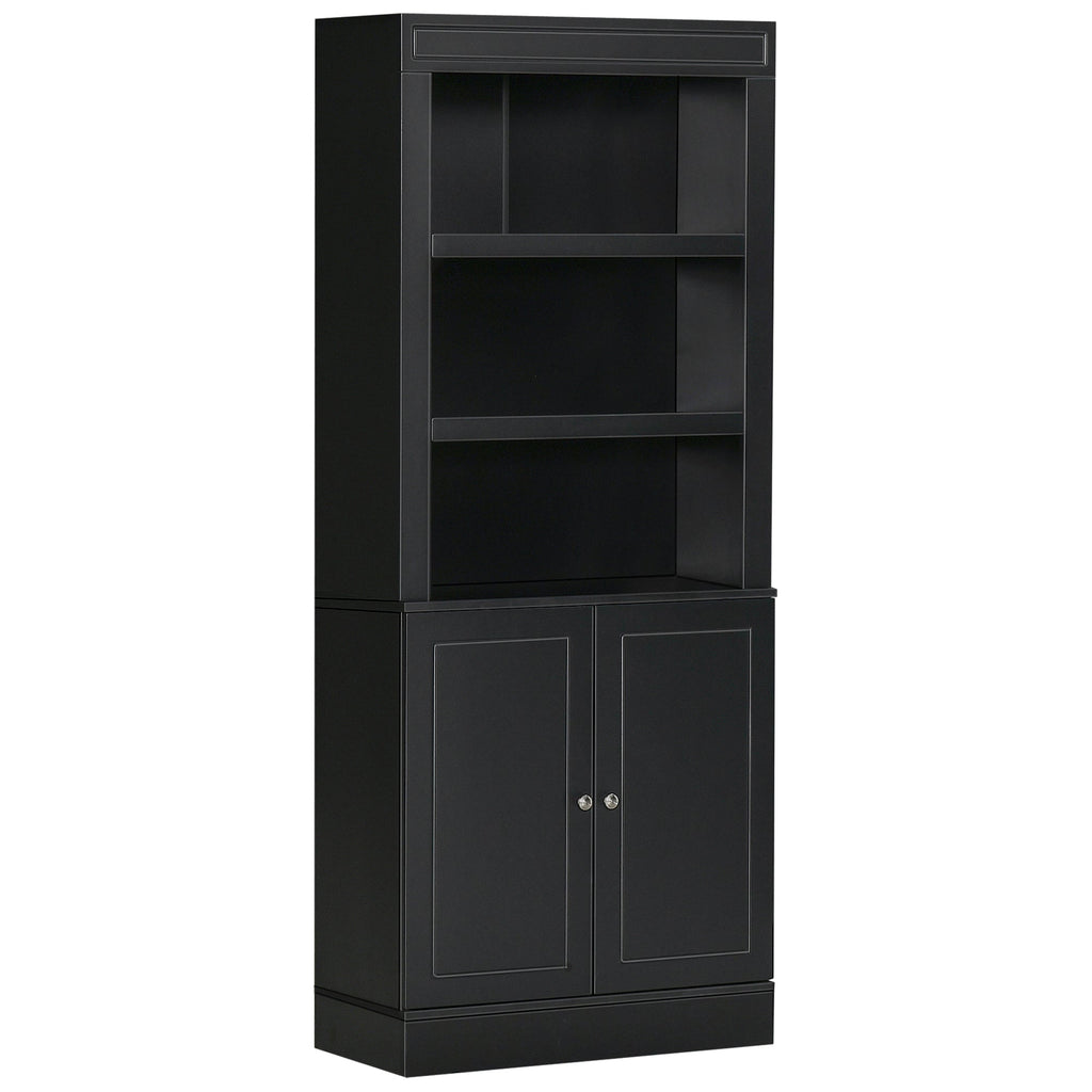 Easycomfort Credenza Cucina in Legno with Ripiani e Armadietto 2 Ante with Mensole Regolabili, 74.6x35.5x182.5cm