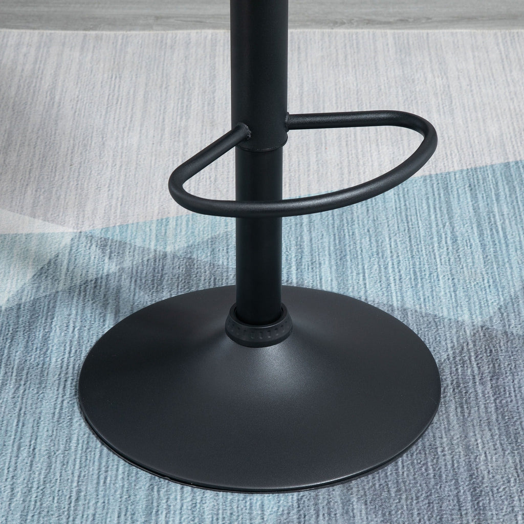 Easycomfort Set 2 Sgabelli da Bar, Altezza Regolabile with Base in Metallo e Seduta in Finta Pelle, Sgabelli Moderni with Schienale e Poggiapiedi, 46x48x83-104 cm, Marrone e black