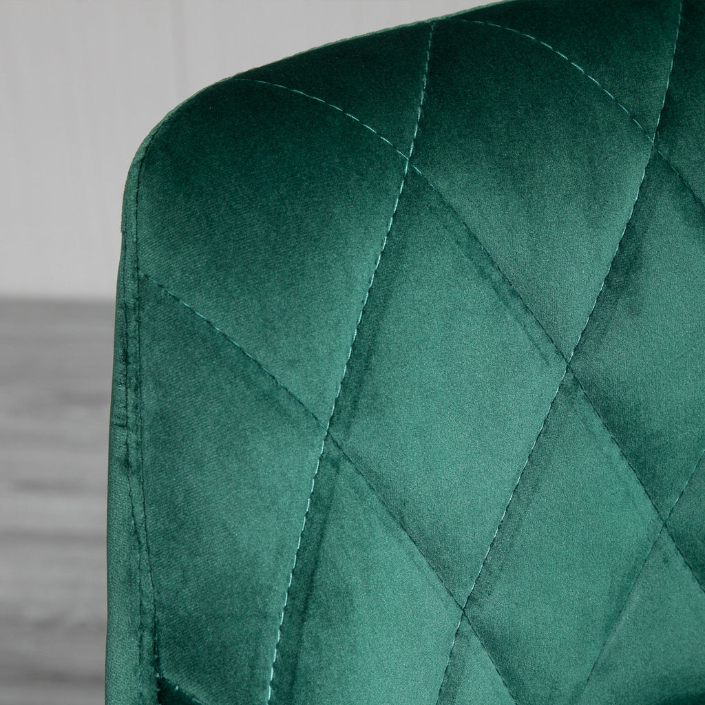 Easycomfort Set 2 Sgabelli da Bar, Altezza Regolabile with Base in Metallo e Seduta in Velluto, Sgabelli Moderni with Schienale e Poggiapiedi, 46x48x83-104 cm, Verde
