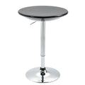 Easycomfort Tavolo Rotondo da Bar with Piano Girevole, Altezza Regolabile with Leva a Gas e Base in Acciaio, ?61x76-97cm, black