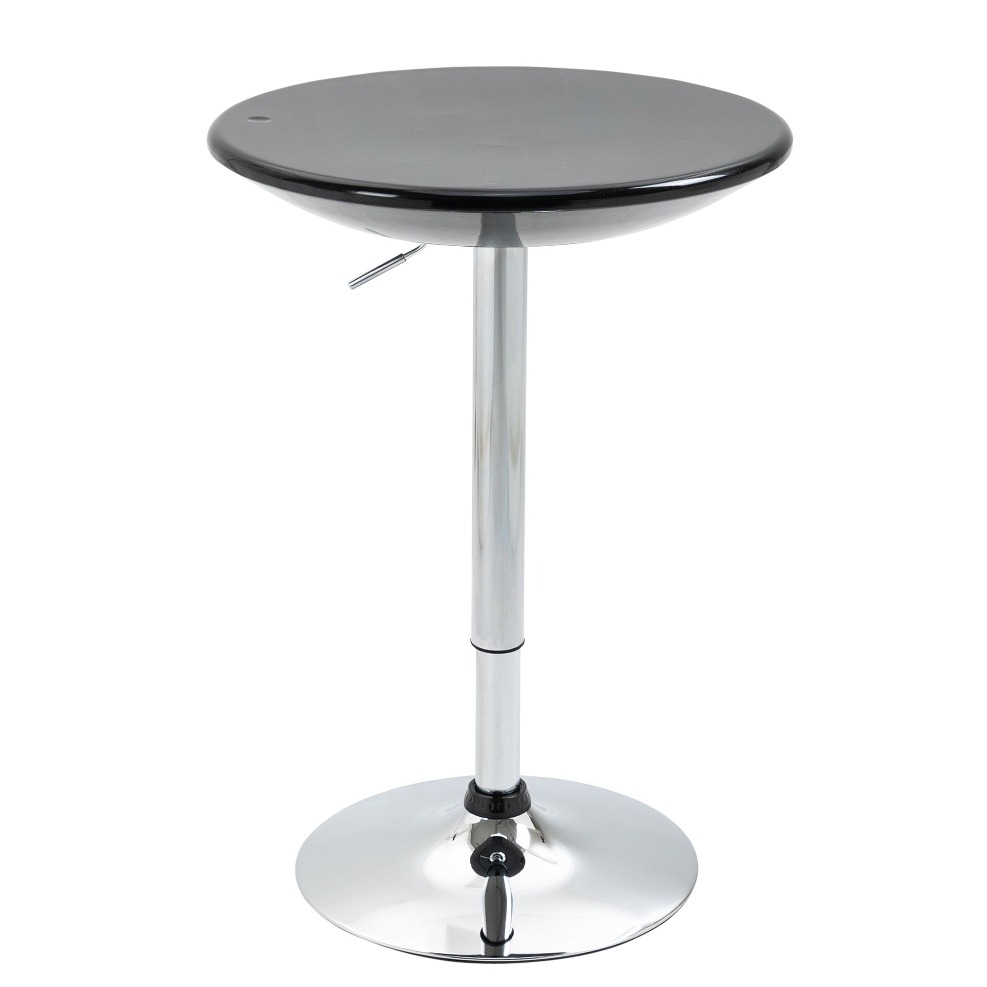 Easycomfort Tavolo Rotondo da Bar with Piano Girevole, Altezza Regolabile with Leva a Gas e Base in Acciaio, ?61x76-97cm, black
