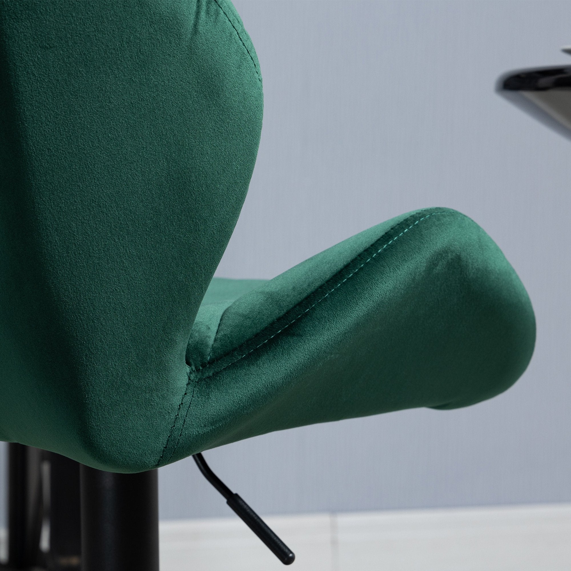 Easycomfort Set 2 Sgabelli da Bar, Altezza Regolabile with Base in Metallo e Seduta in Velluto, Sgabelli Moderni with Schienale e Poggiapiedi, 46x48x83-104cm, Verde