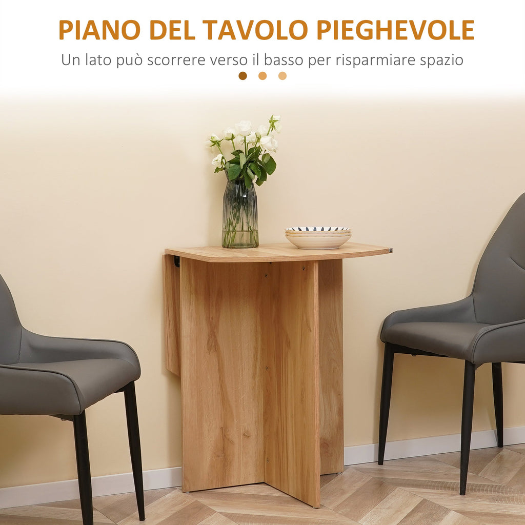 Easycomfort Opvouwbare eettafel 90x60x74 cm, eik