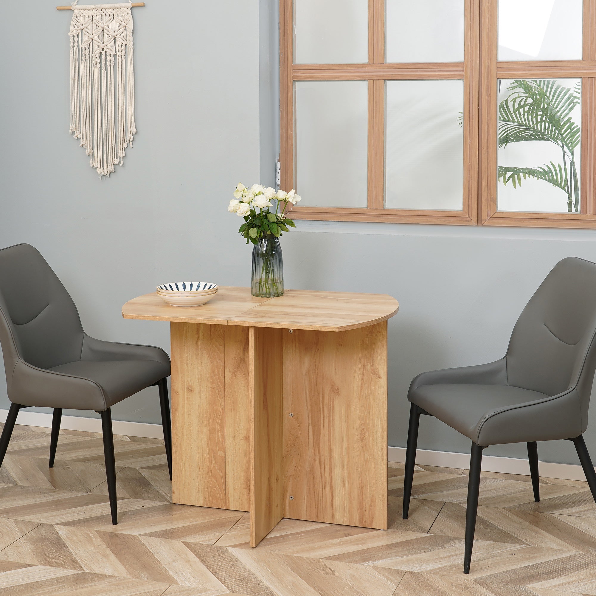Easycomfort Opvouwbare eettafel 90x60x74 cm, eik