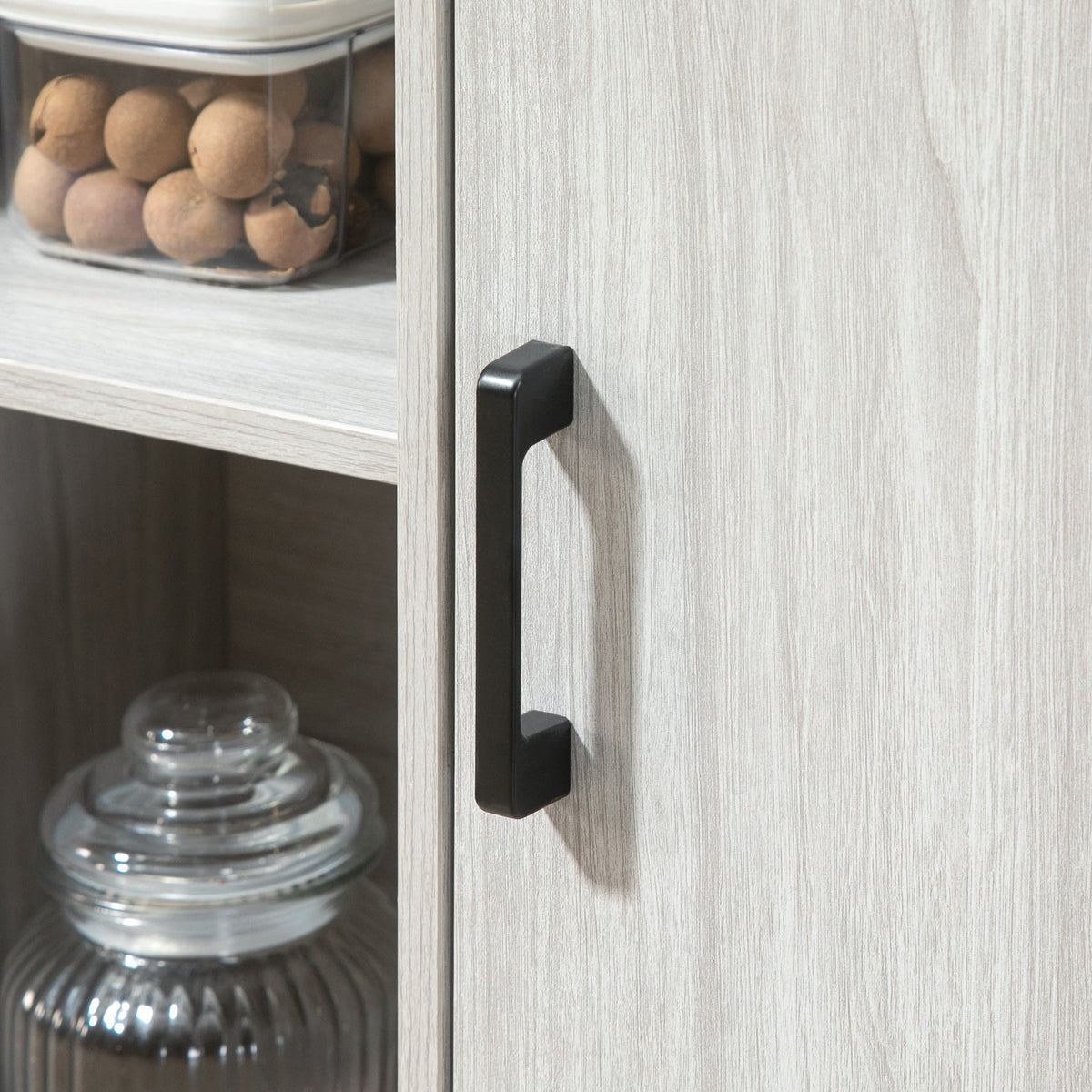 EasyComfort dressoir met 2 kastjes en open vak, lichtgrijs, 100x34x87.2cm