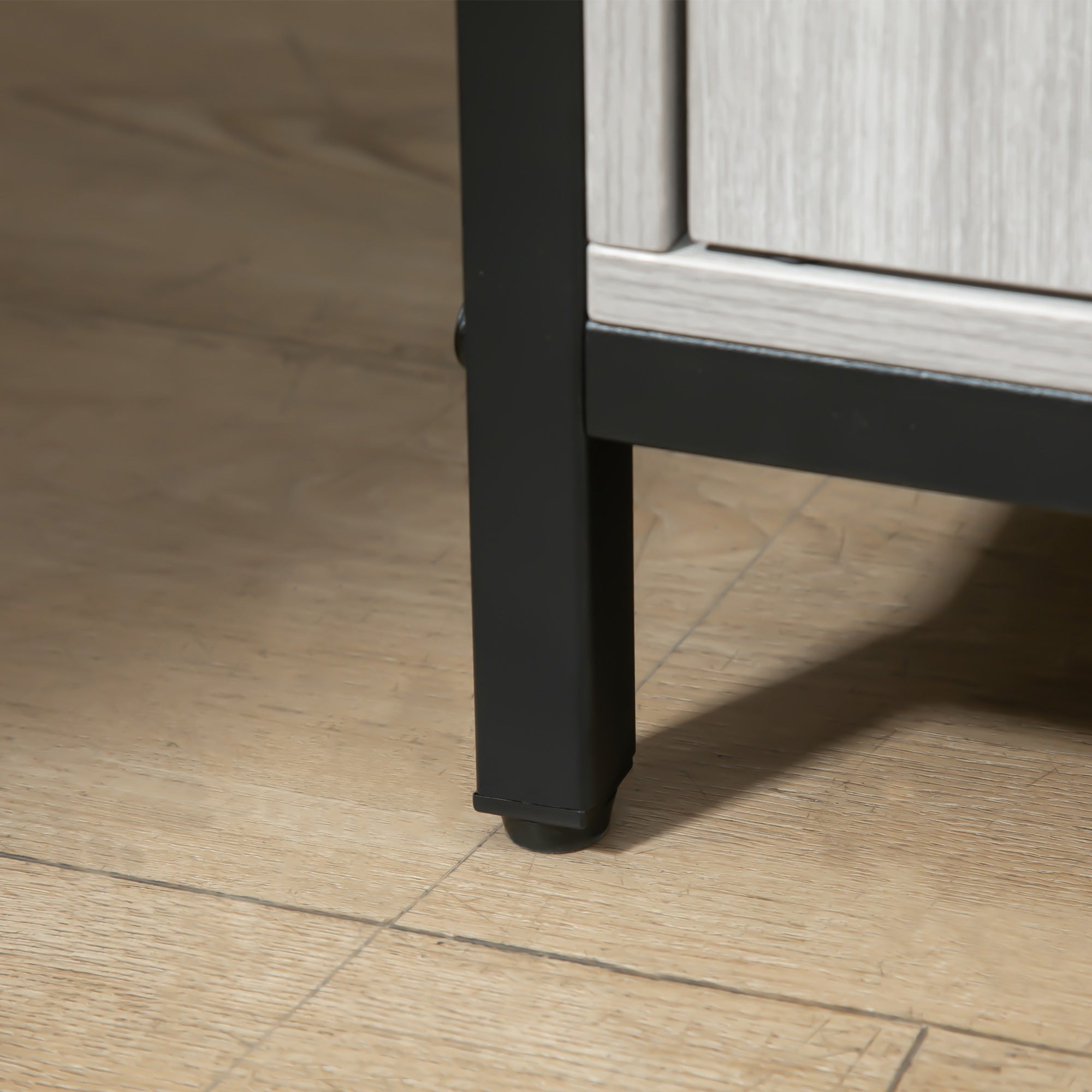 Easycomfort Credenza Moderna in Legno with 2 Armadietti e Ripiani, Mobile Cucina e per Ingresso Grigio Chiaro, 100x34x87.2cm