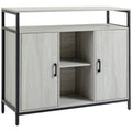 Easycomfort Credenza Moderna in Legno with 2 Armadietti e Ripiani, Mobile Cucina e per Ingresso Grigio Chiaro, 100x34x87.2cm