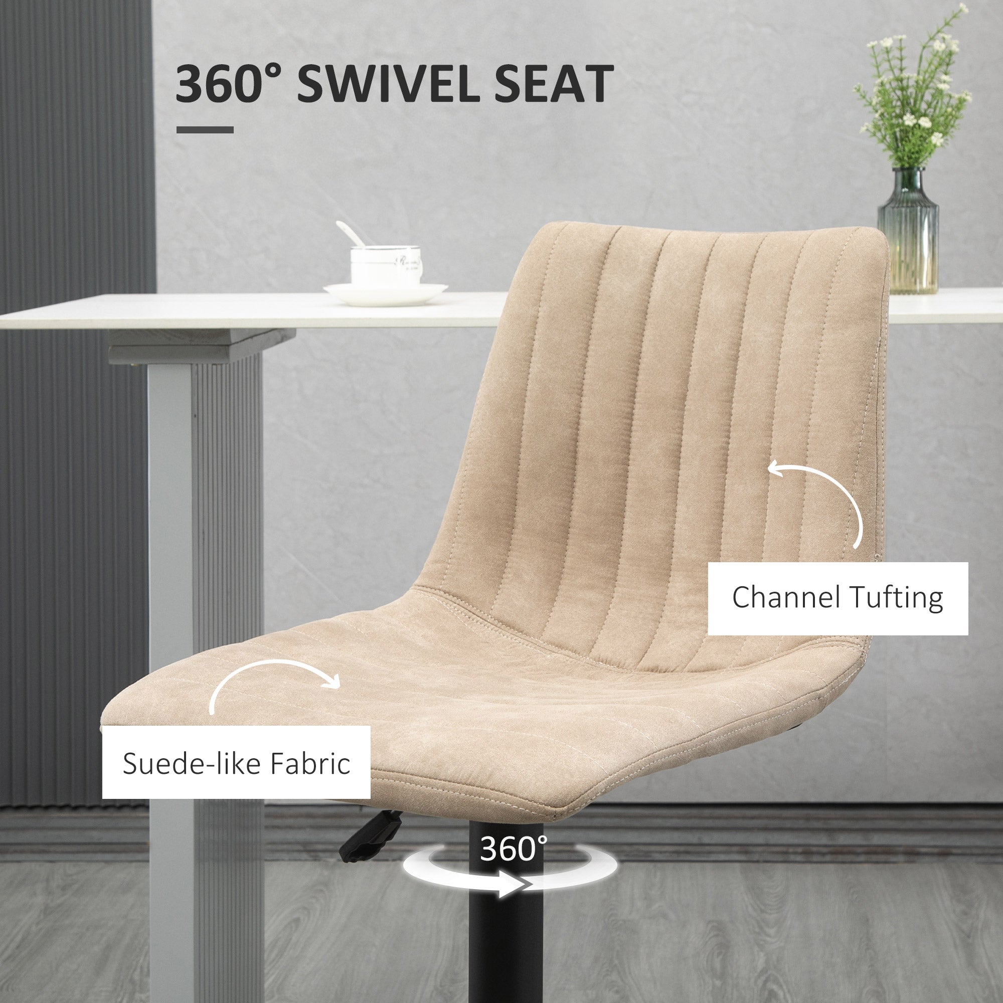 Easycomfort Sgabelli da Bar Set 2 Pezzi ad Altezza Regolabile, in Acciaio e Poliestere, 47.5x57.5x95-116 cm, Marrone
