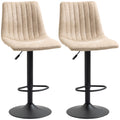 Easycomfort Sgabelli da Bar Set 2 Pezzi ad Altezza Regolabile, in Acciaio e Poliestere, 47.5x57.5x95-116 cm, Marrone