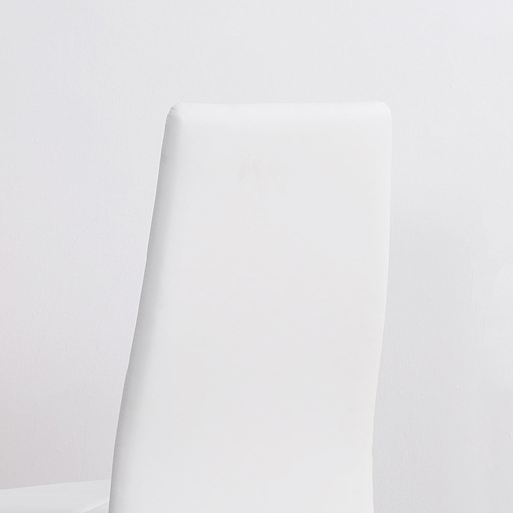 Easycomfort Set di 4 Sedie da Pranzo with Schienale Alto in Finta Pelle e Acciaio, 41x50x97cm, white