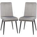 Easycomfort Set 2 Sedie da Cucina Imbottite e Salvaspazio with Gambe in Acciaio, 43x58x90 cm, Grigio e black