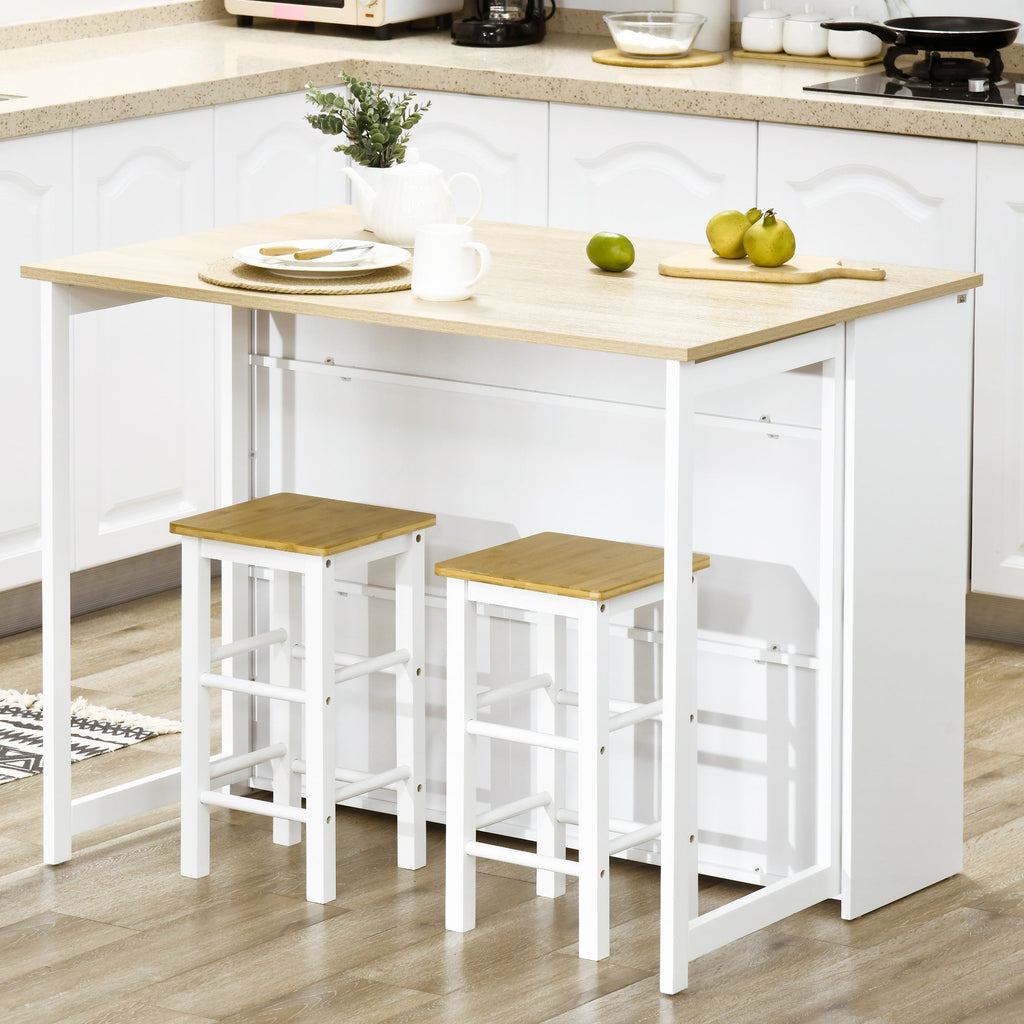 EasyComfort Bartafel MDF voor 2 personen, 4 open planken + kast, 116x79.5x91 cm