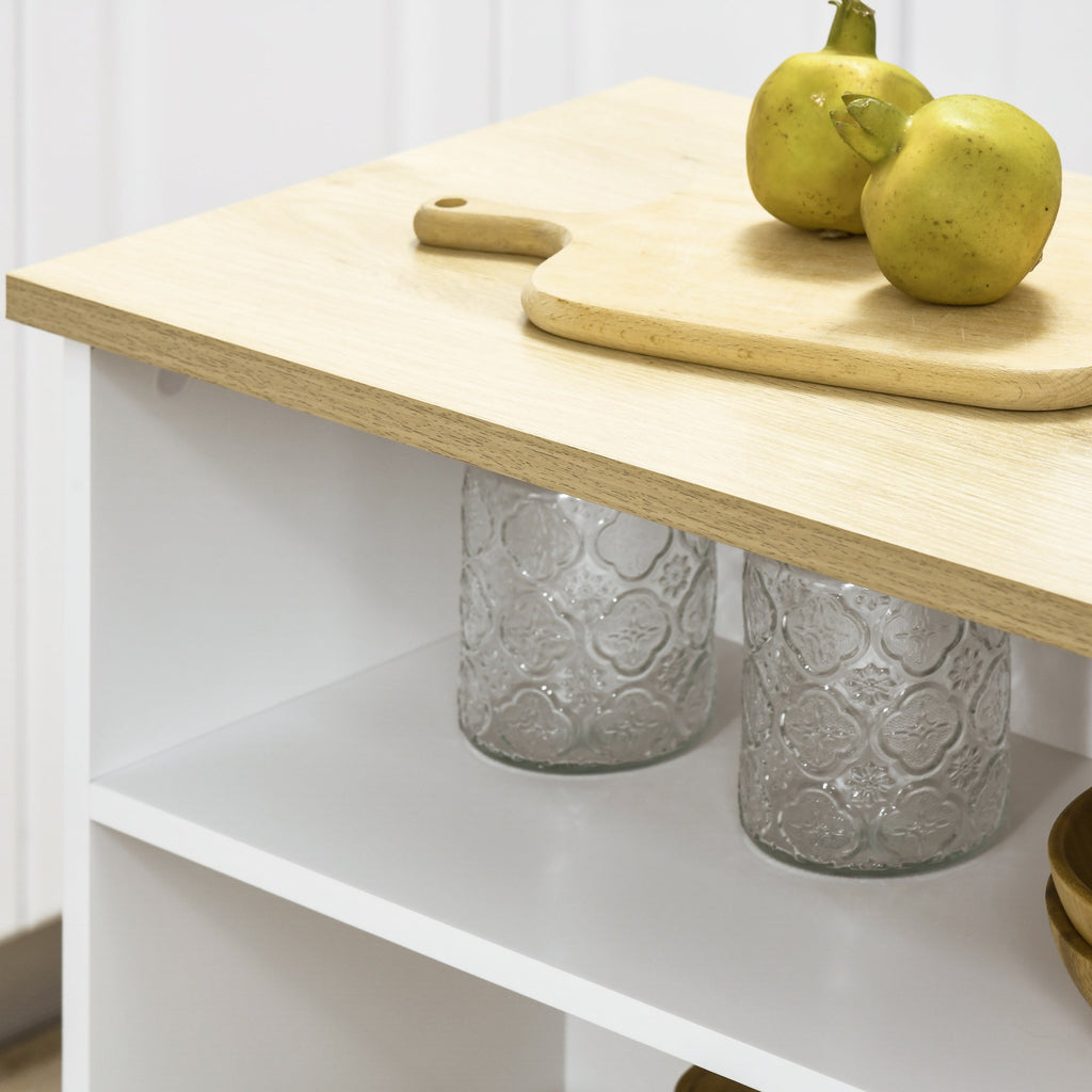 EasyComfort Bartafel MDF voor 2 personen, 4 open planken + kast, 116x79.5x91 cm