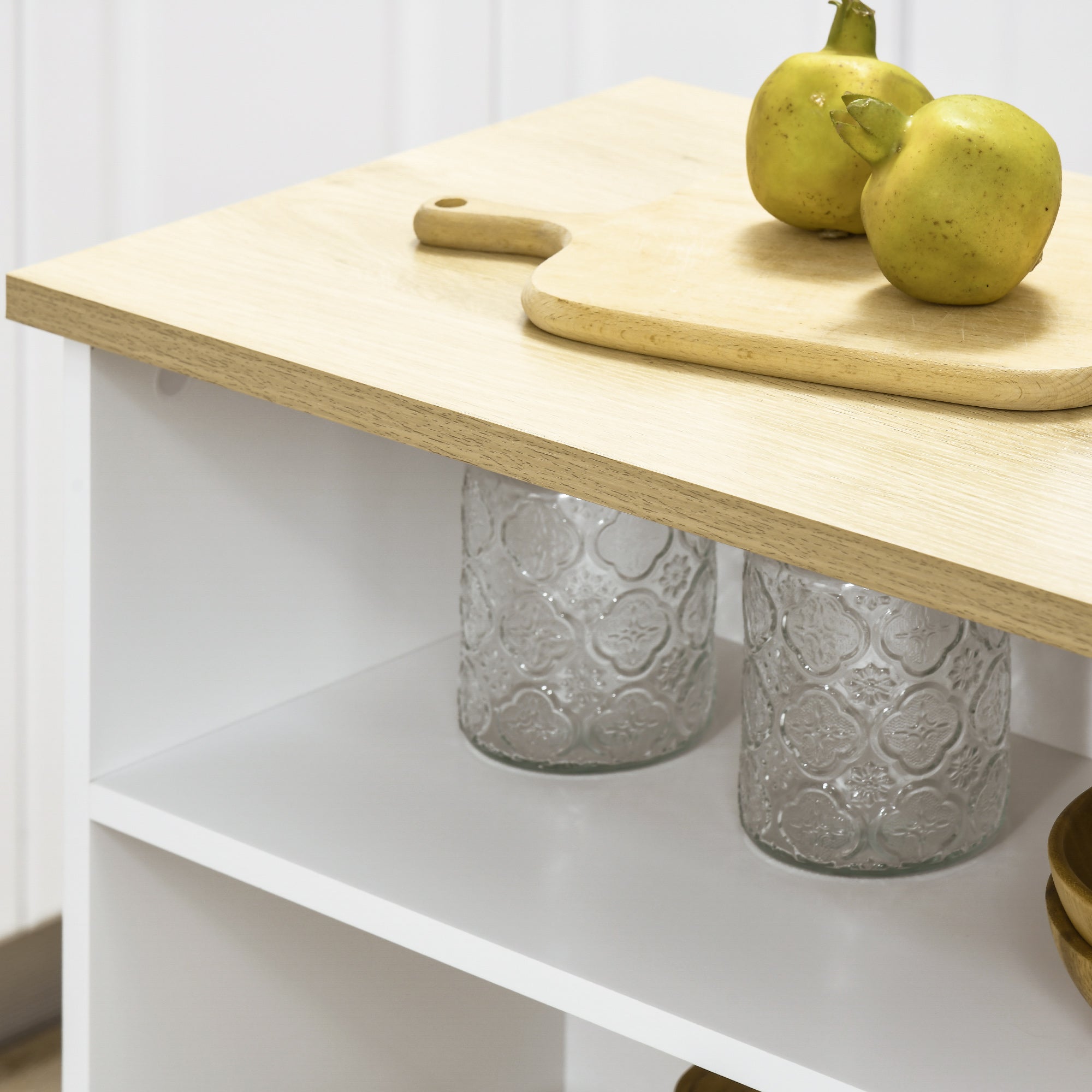 EasyComfort Bartafel MDF voor 2 personen, 4 open planken + kast, 116x79.5x91 cm