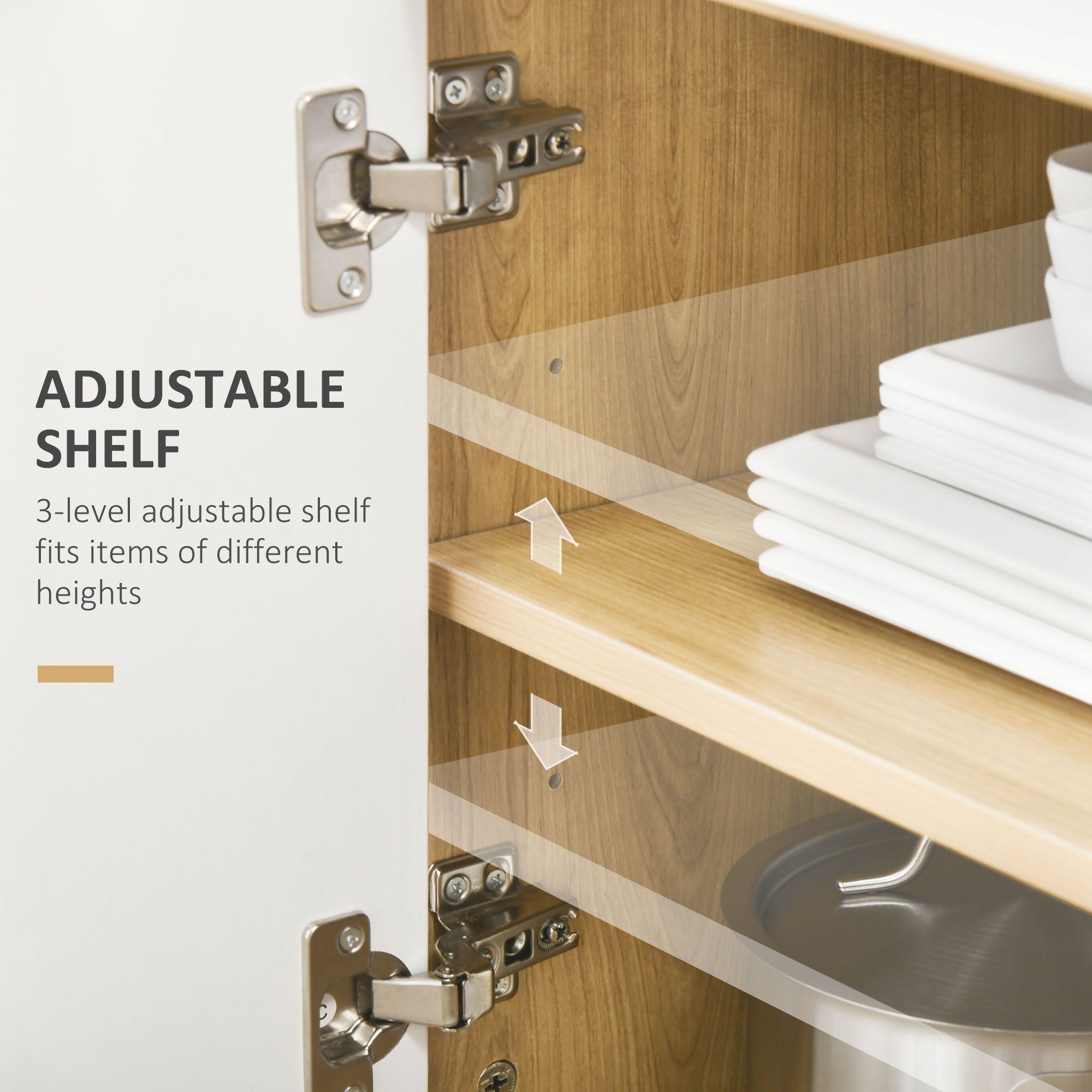 Easycomfort Mobiletto per Microonde in Truciolato with Ripiano Superiore, Cassetto Scorrevole e Armadietto, 58x40x118 cm