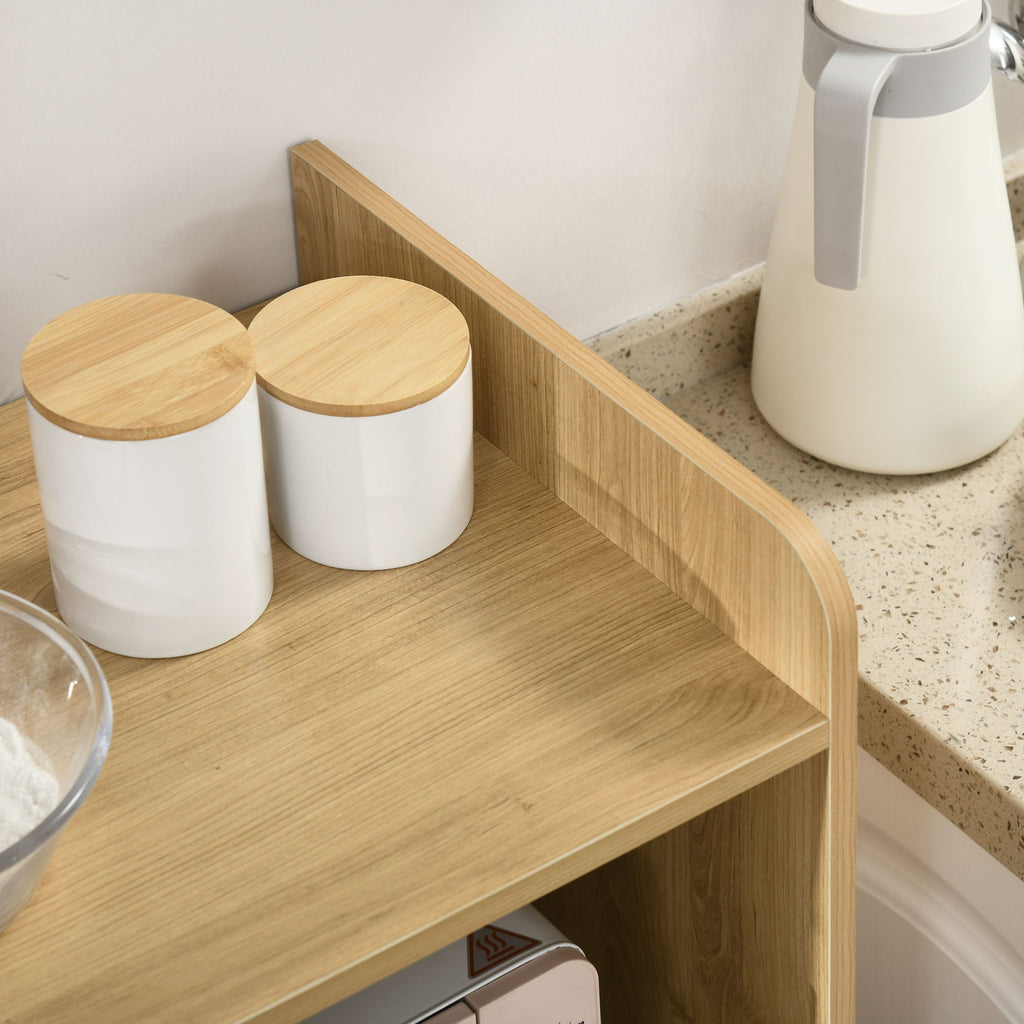 Easycomfort Mobiletto per Microonde in Truciolato with Ripiano Superiore, Cassetto Scorrevole e Armadietto, 58x40x118 cm