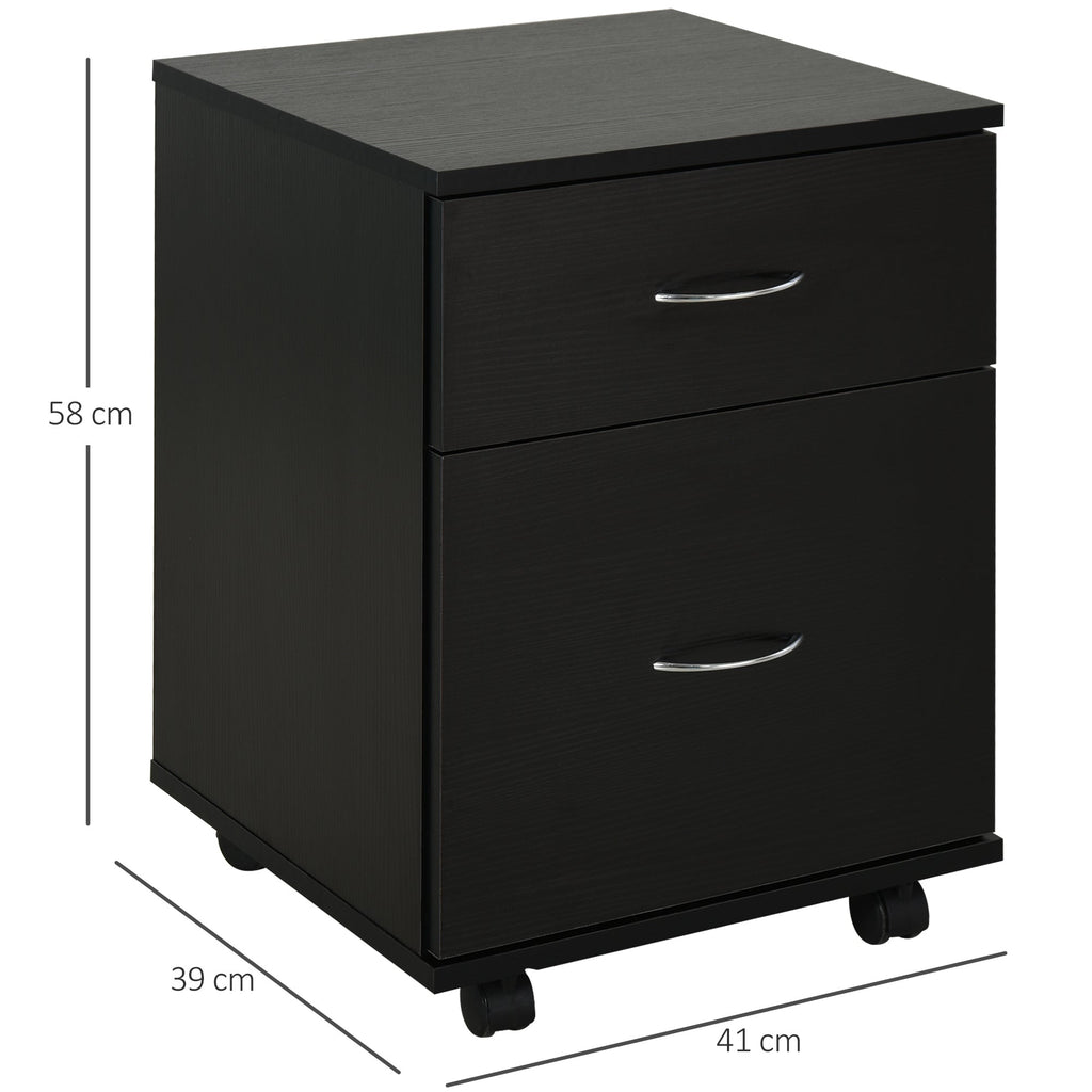 Easycomfort Cassettiera a Rotelle da Ufficio Salvaspazio in Legno, 41x39x58cm, black