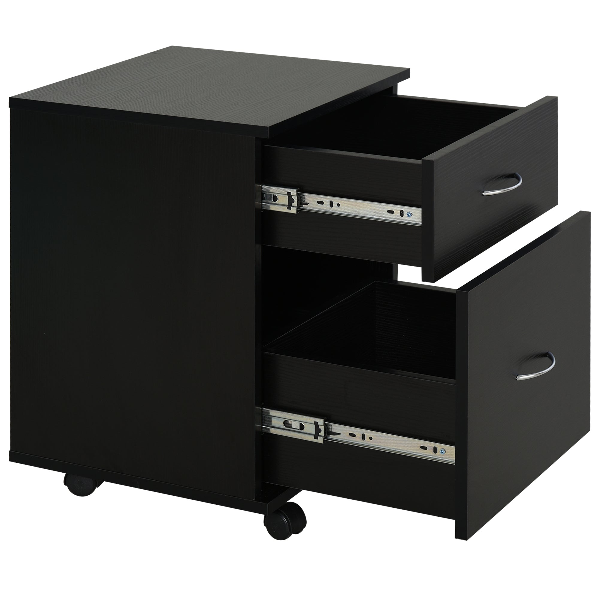 Easycomfort Cassettiera a Rotelle da Ufficio Salvaspazio in Legno, 41x39x58cm, black