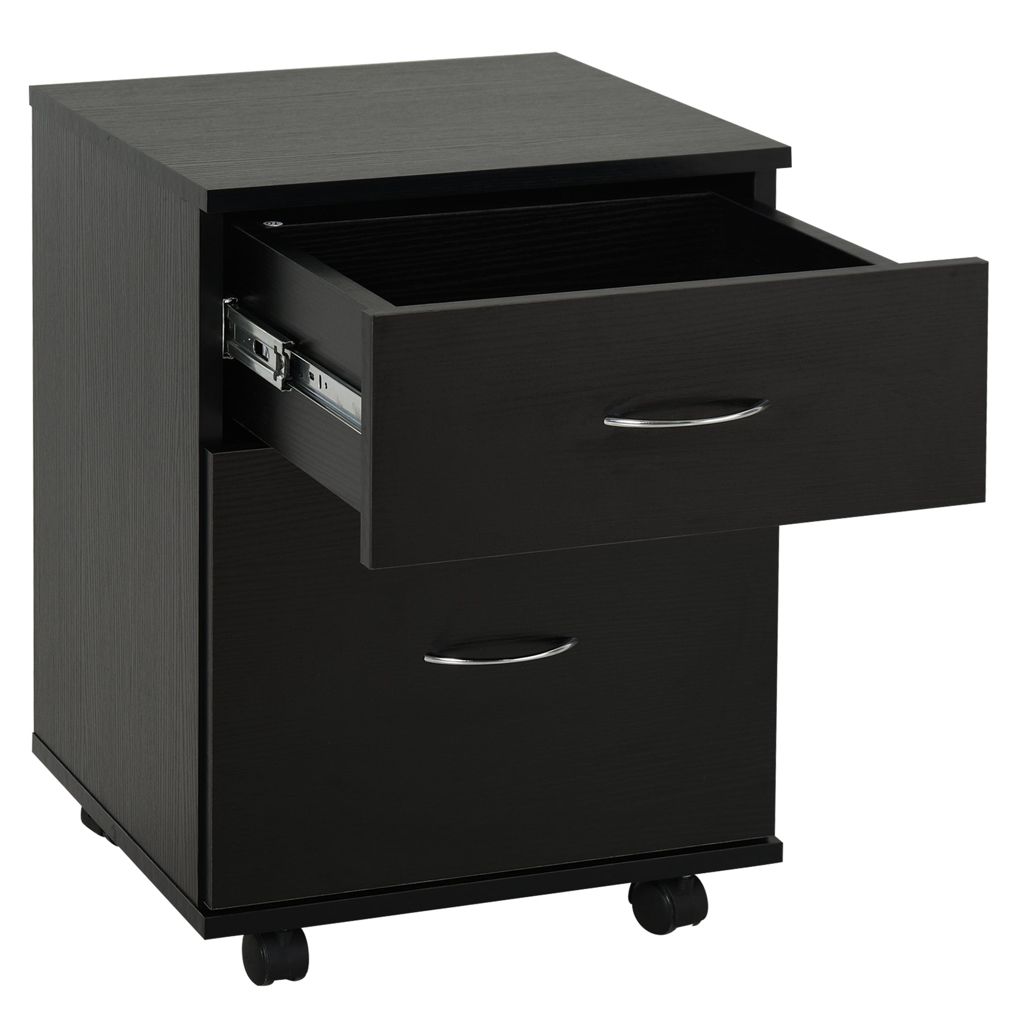 Easycomfort Cassettiera a Rotelle da Ufficio Salvaspazio in Legno, 41x39x58cm, black