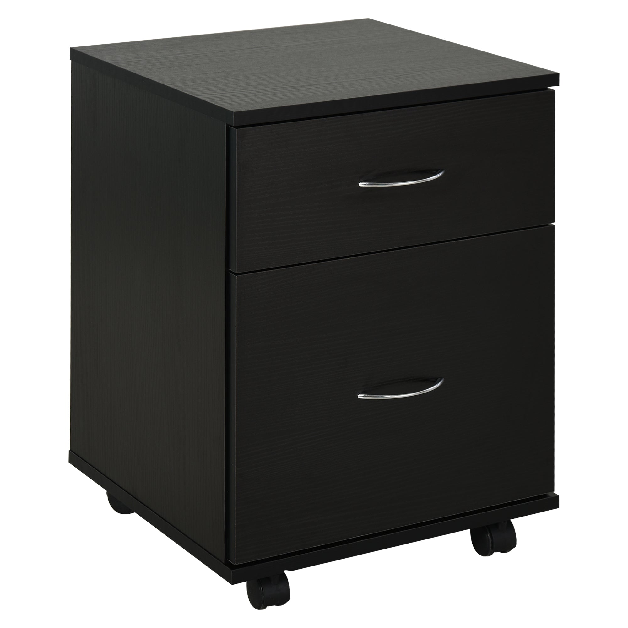 Easycomfort Cassettiera a Rotelle da Ufficio Salvaspazio in Legno, 41x39x58cm, black