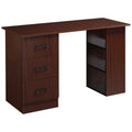 Easycomfort Scrivania Ufficio with 3 Cassetti e 3 Ripiani Reversibili in Legno, 120x49x72cm, Noce