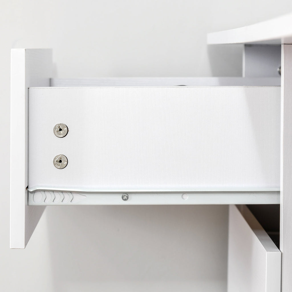 Easycomfort Scrivania Porta PC with 3 Cassetti e 3 Ripiani, Scrivania per Camera e Ufficio in Legno 120x49x72cm white