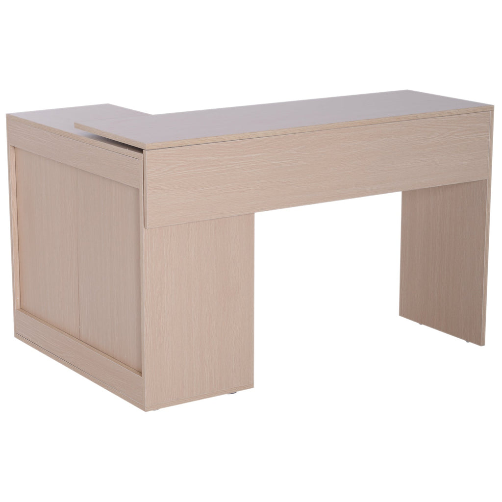 EasyComfort L-vormig draaibaar bureau met 2 planken en 2 lades 117x82x74 cm eiken