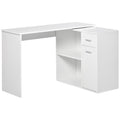 Easycomfort Scrivania Angolare with Libreria Scaffale in Legno white, Tavolo da Pranzo with Rotazione a 360°, 173x39.8x74 cm