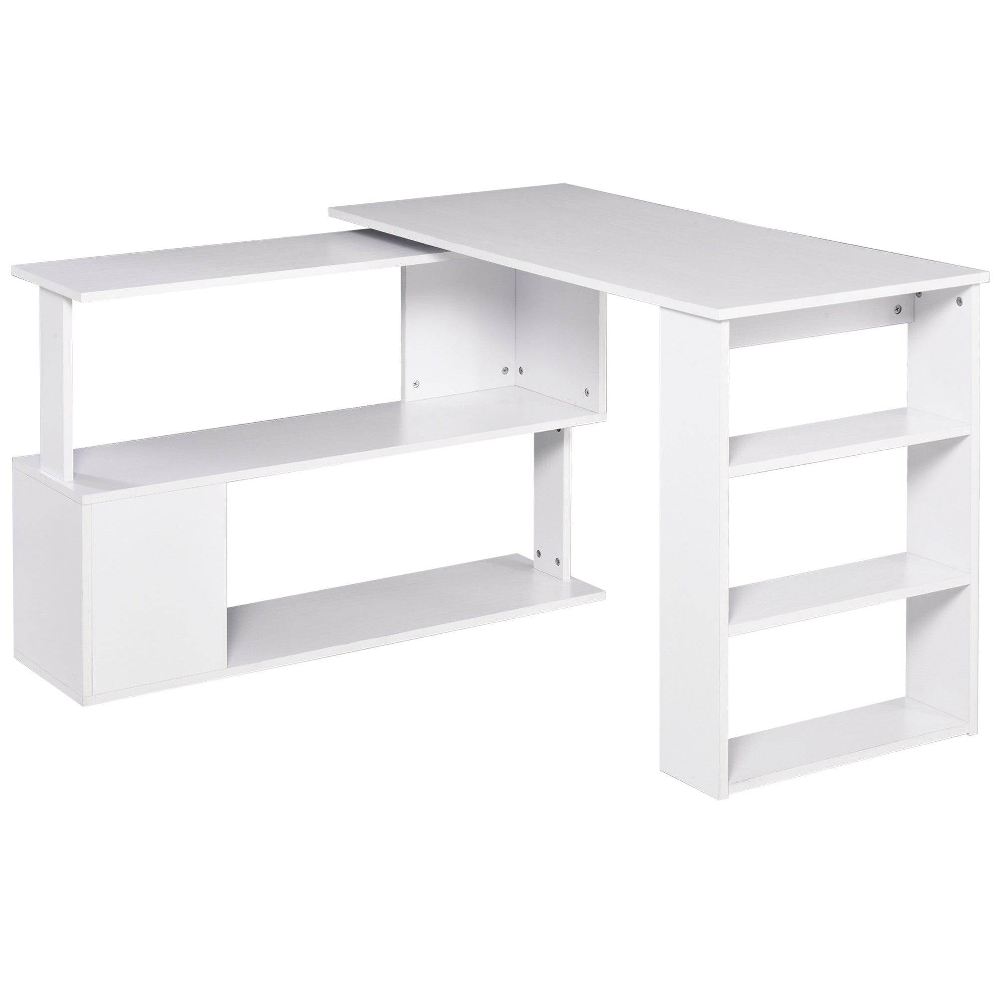 EasyComfort hoekbureau met 5 leLPGanken wit