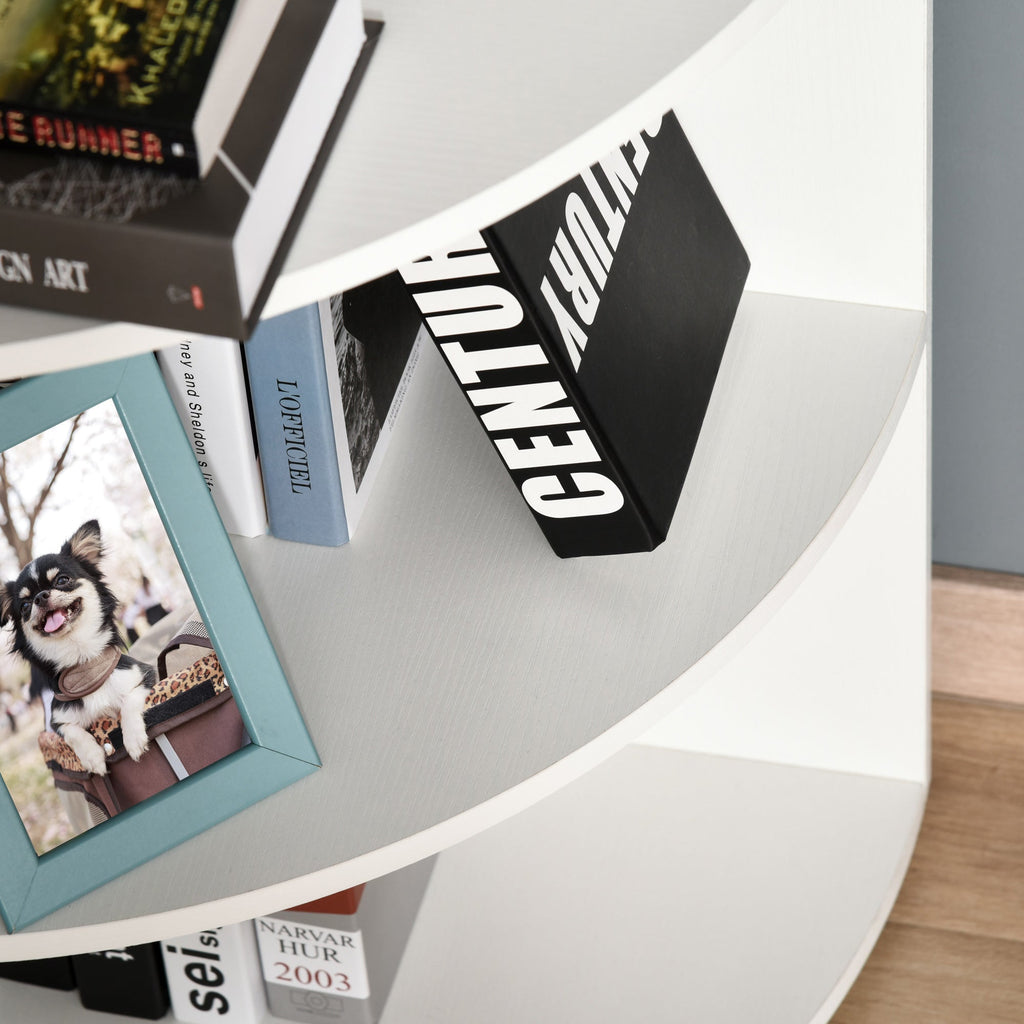 EasyComfort Libreria ad Angolo 4 Ripiani a Muro e Parete 39.5x39.5x120cm white Legno
