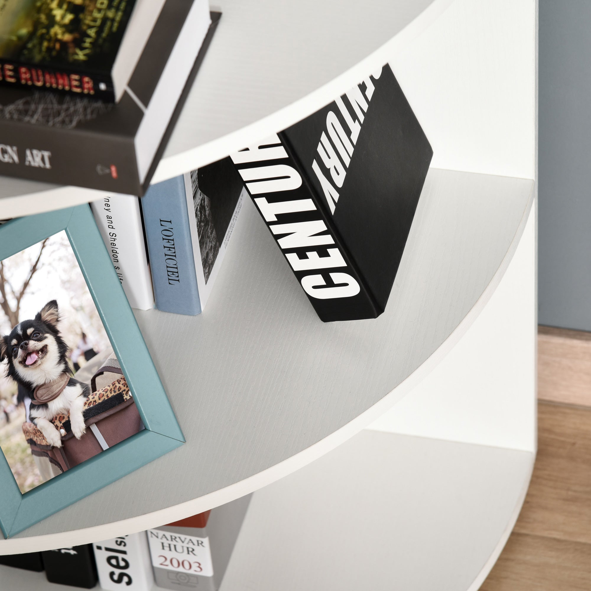 EasyComfort Libreria ad Angolo 4 Ripiani a Muro e Parete 39.5x39.5x120cm white Legno