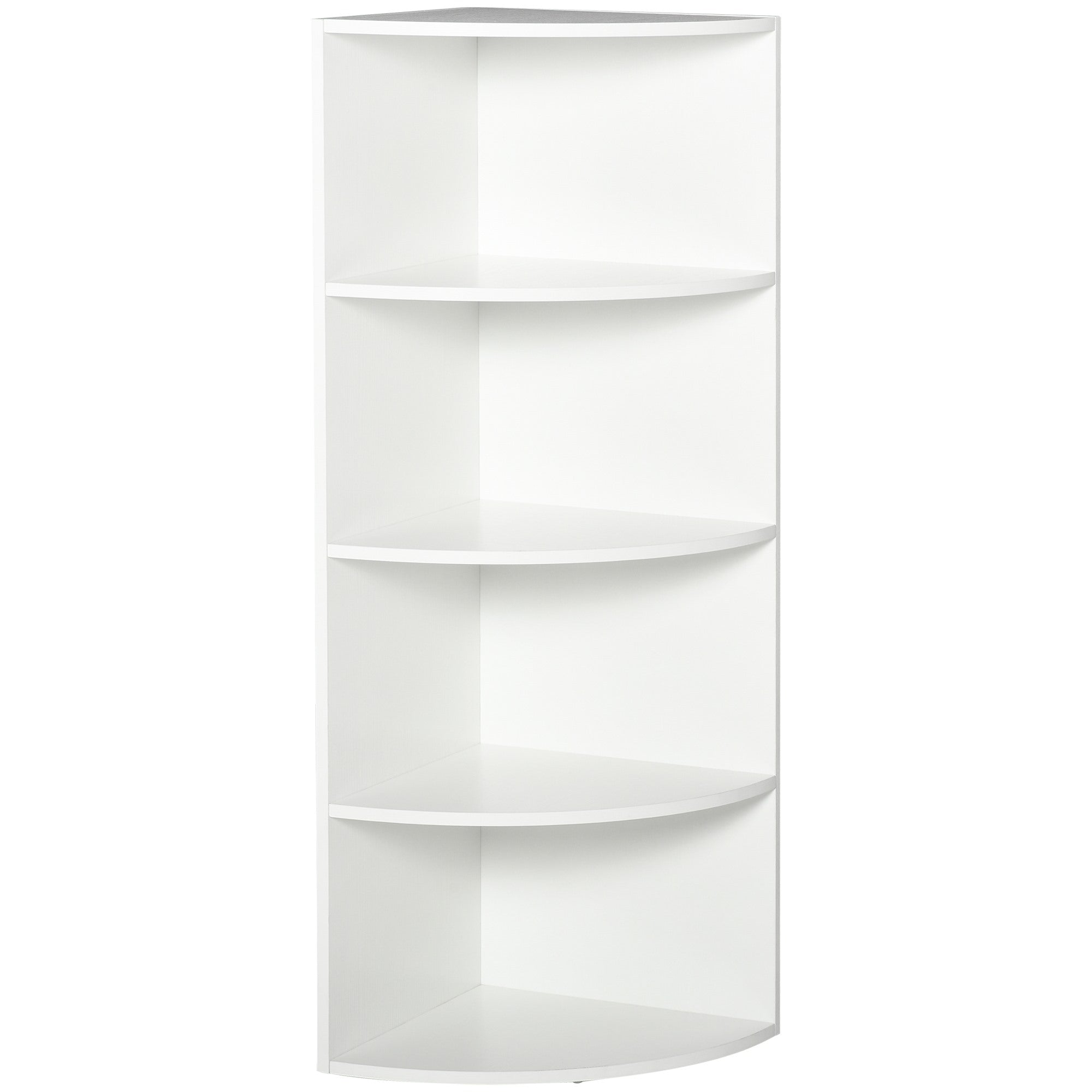 EasyComfort Libreria ad Angolo 4 Ripiani a Muro e Parete 39.5x39.5x120cm white Legno