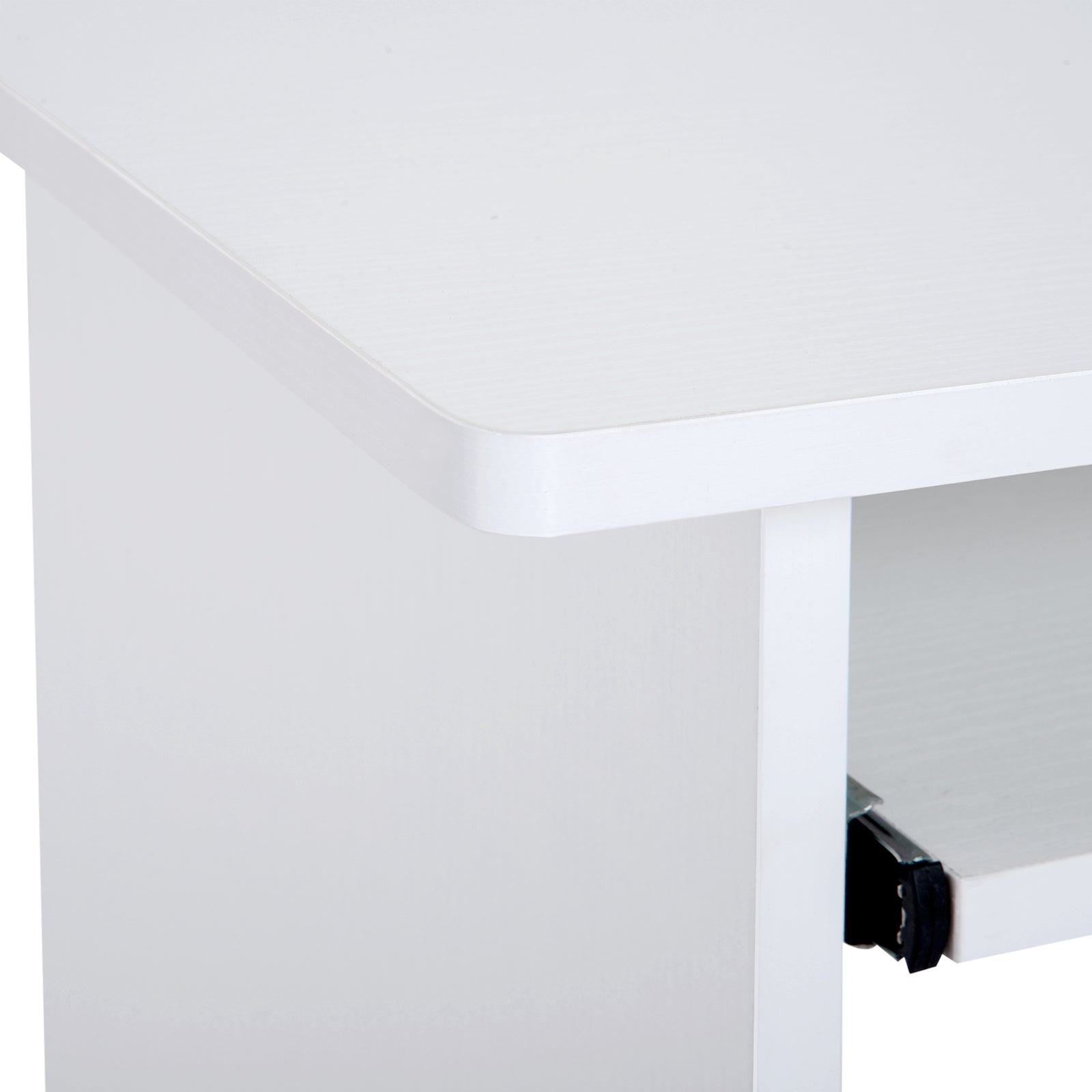 Easycomfort Scrivania per Computer Porta PC Moderna Salvaspazio, Scrivania da Uffcio with Ripiano per CPU e Mensola Tastiera Estraibile in Legno, 80x45x75cm, white