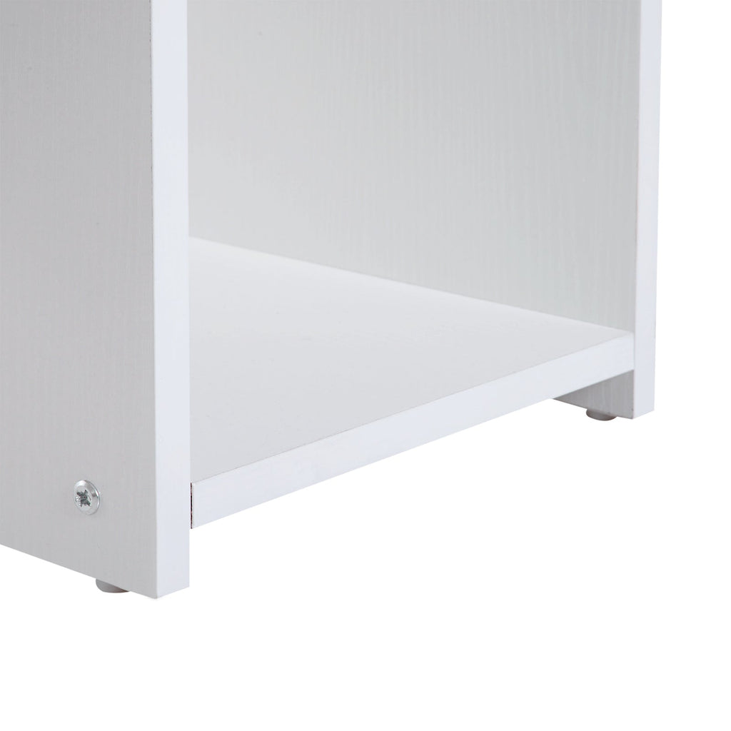 Easycomfort Scrivania per Computer Porta PC Moderna Salvaspazio, Scrivania da Uffcio with Ripiano per CPU e Mensola Tastiera Estraibile in Legno, 80x45x75cm, white