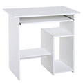 Easycomfort Scrivania per Computer Porta PC Moderna Salvaspazio, Scrivania da Uffcio with Ripiano per CPU e Mensola Tastiera Estraibile in Legno, 80x45x75cm, white