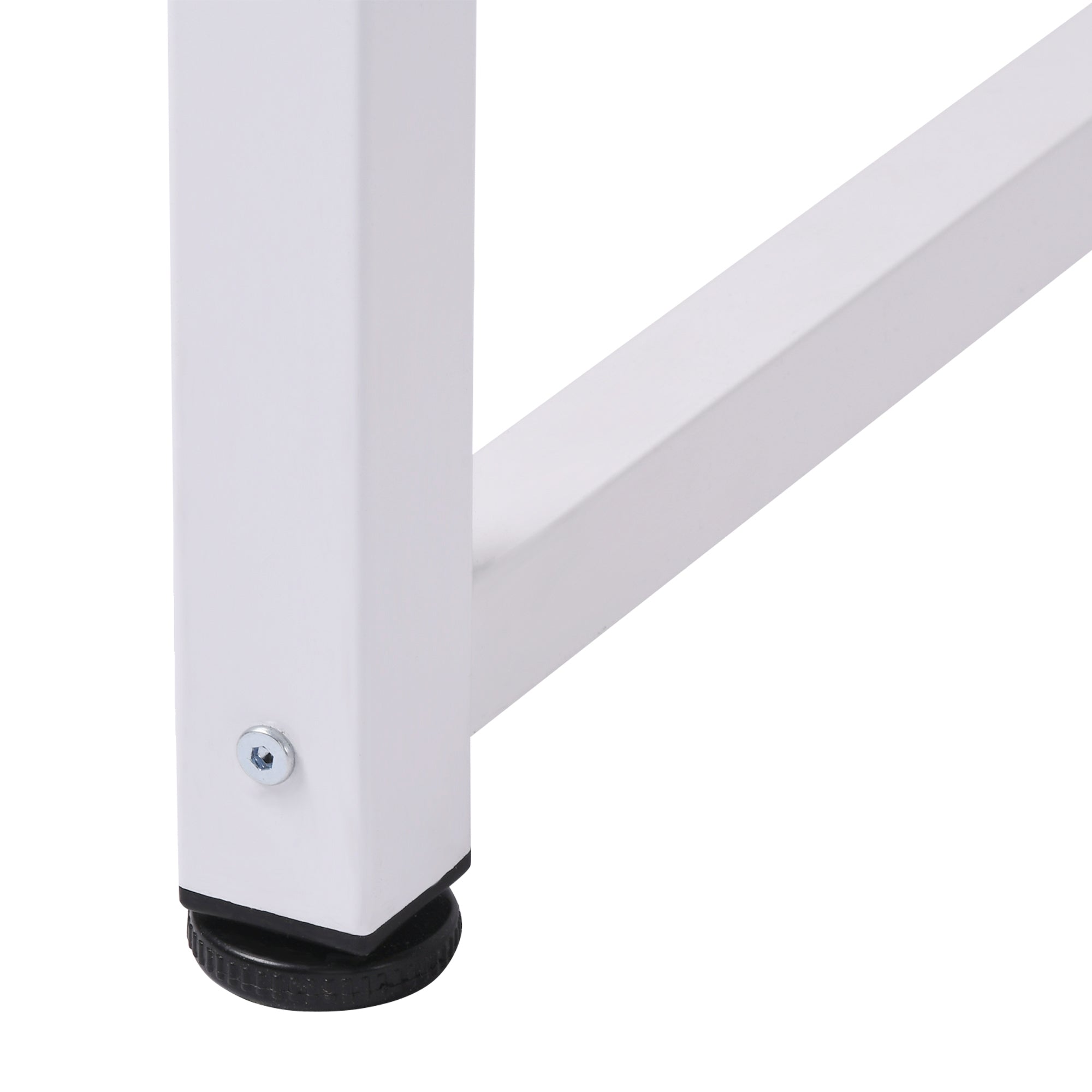 Easycomfort Scrivania Moderna per Computer with Gambe Regolabili e Struttura in MDF e Metallo, Tavolo da Pranzo 120x60x76 cm, white e color Legno