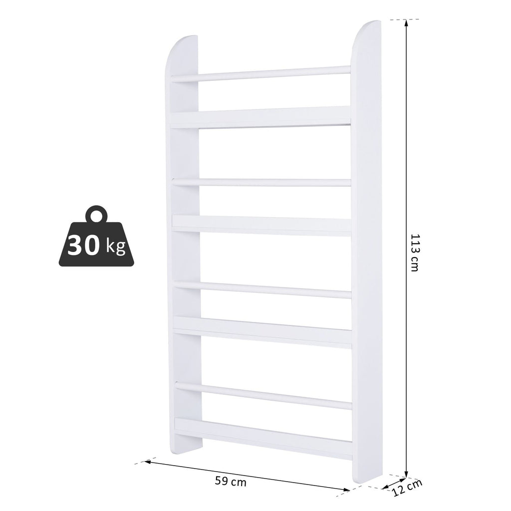 Easycomfort Libreria da Parete with 4 Ripiani in Legno white Impermeabile, Carico Massimo 30kg (59cm x 12cm x 113cm)
