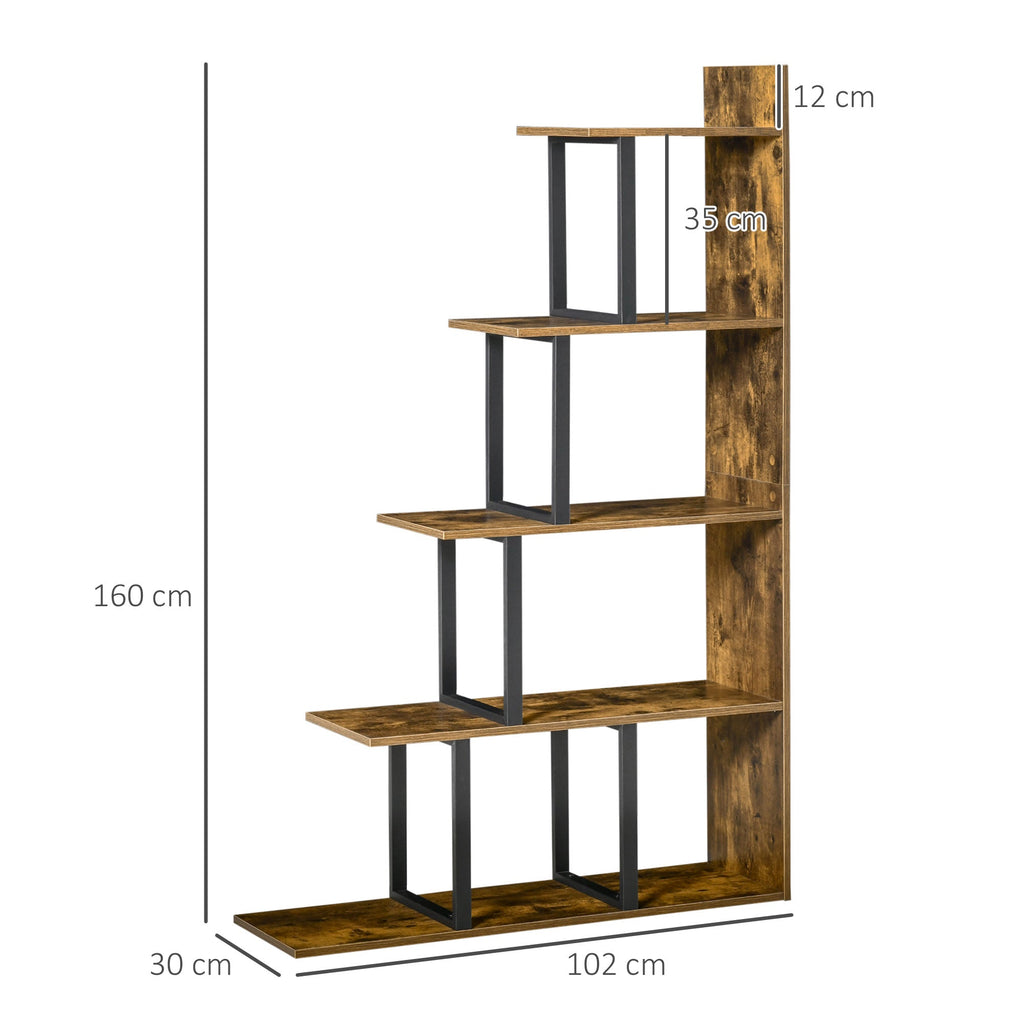 EasyComfort industriële boekenkast 5 leLPGanken 102x30x160 cm