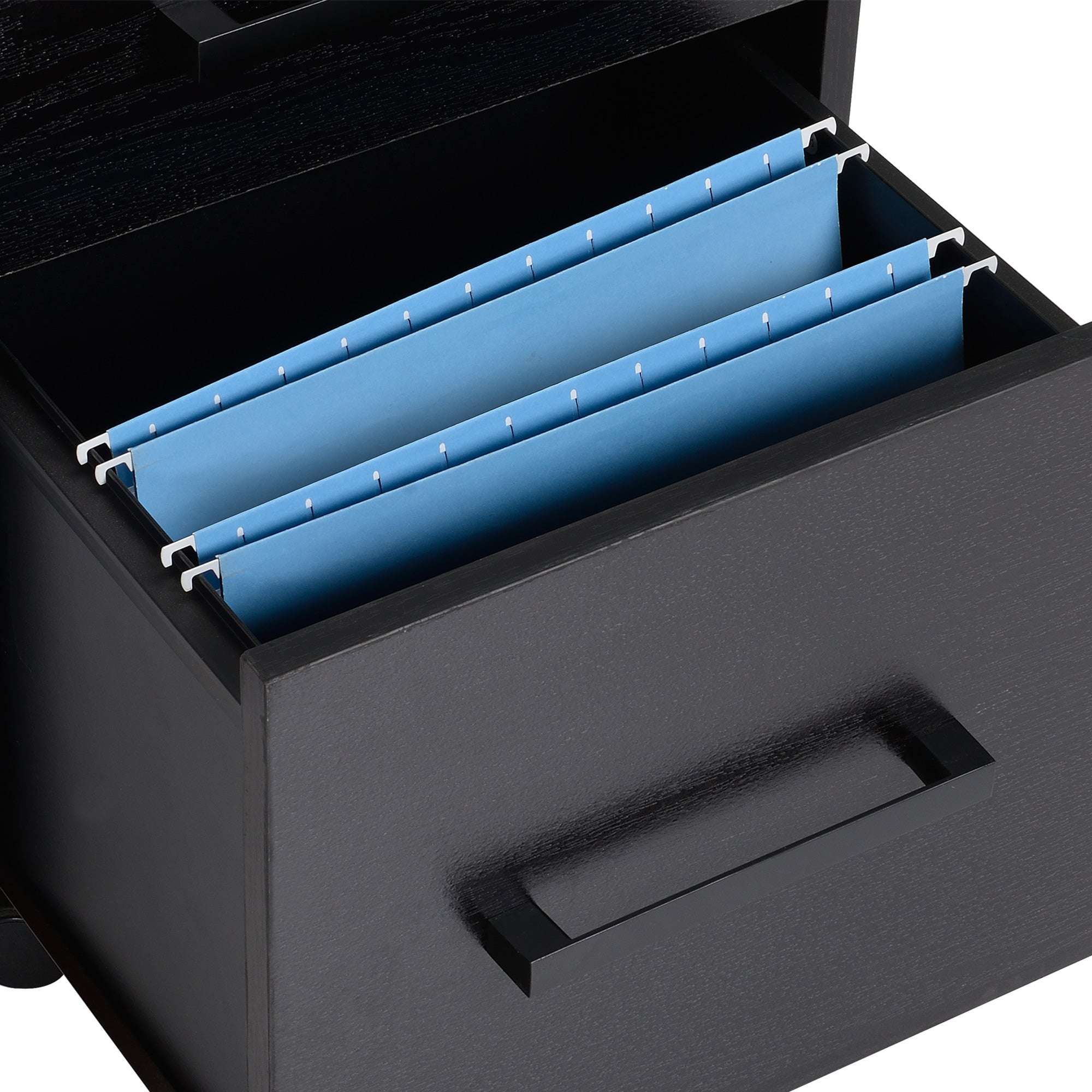 EasyComfort Cassettiera Portadocumenti da Ufficio Schedario with 3 Cassetti e Serratura, in Legno, black, 39.2 x 40 x 65.4cm