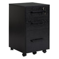 EasyComfort Cassettiera Portadocumenti da Ufficio Schedario with 3 Cassetti e Serratura, in Legno, black, 39.2 x 40 x 65.4cm