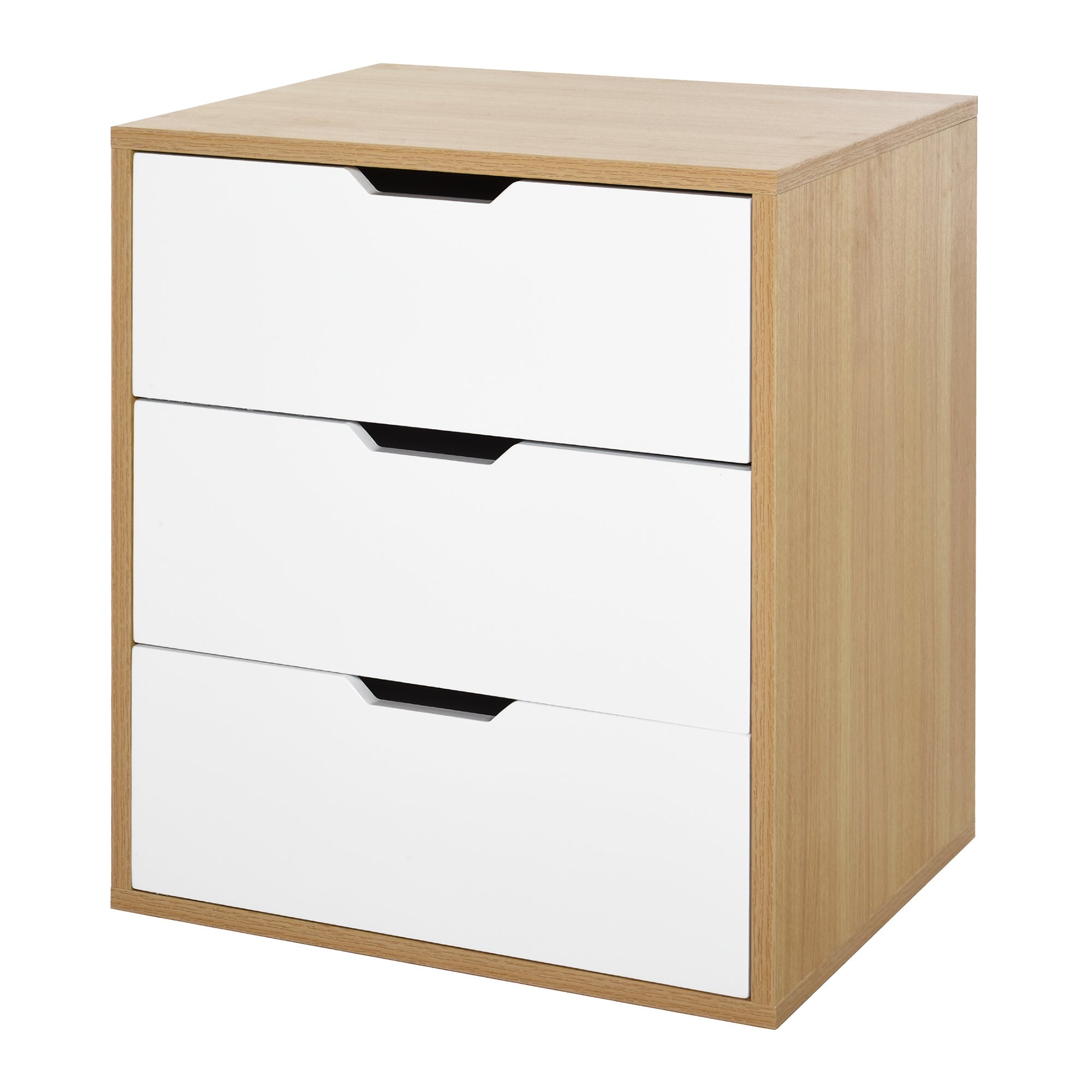 EasyComfort ladekast met 3 lades – wit en houtkleur